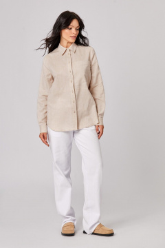 Блуза из хлопка полуприталенная с карманом Rivoli 2406 бежевый - фото 2