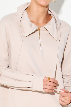 Платье из трикотажа с воротником-стойкой и втачными рукавами FOXY FOX 1563 бежевый - фото 5