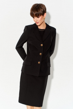 Классический жакет полуприлегающего кроя из костюмной ткани FOXY FOX 1620 черный - фото 4