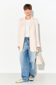 Жакет из костюмной ткани с трикотажными рукавами FOXY FOX 1621 молочный - фото 5