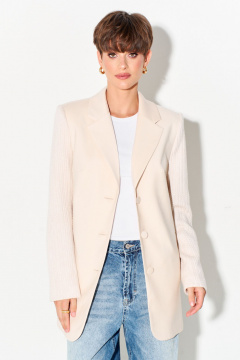 Жакет из костюмной ткани с трикотажными рукавами FOXY FOX 1621 молочный - фото 1