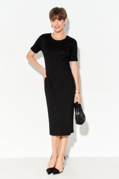 Черное платье из трикотажа с шлицей внизу FOXY FOX 1622 черный - фото 5