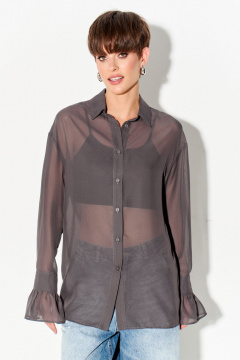 Рубашка из шифона с воротником и сборкой на рукавах FOXY FOX 1662 - фото 3