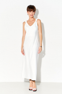 Платье из шелк-сатина с регулируемыми узлами FOXY FOX 1691 белый - фото 3
