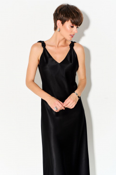 Платье из шелк-сатина с регулируемыми узлами FOXY FOX 1691 черный - фото 5