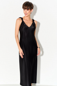 Платье из шелк-сатина с регулируемыми узлами FOXY FOX 1691 черный - фото 4