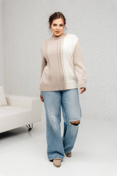 Классический шерстяной джемпер с длинными рукавами Romgil 891ШТЗ светло-бежевый,молочный - фото 5