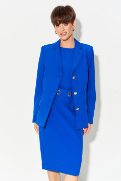 Костюм 2-ка жакет и платье из костюмной ткани FOXY FOX 1692 васильковый - фото 4