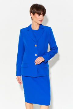 Костюм 2-ка жакет и платье из костюмной ткани FOXY FOX 1692 васильковый - фото 3
