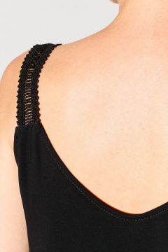 Черная блуза из струящейся ткани с кружевными бретелями FOXY FOX 1684 черный - фото 4