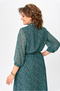 Демисезонное платье из креп-шифона с косым кроем и пуговицами Slaviaelit 460-2 малахит - фото 5
