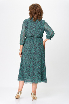 Демисезонное платье из креп-шифона с косым кроем и пуговицами Slaviaelit 460-2 малахит - фото 4