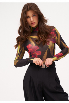 Демисезонный комплект из облегающего джемпера и широких брюков KaVaRi 8038 черный - фото 5