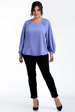 Летняя элегантная блузка с регланом и декоративными пуговками Таир-Гранд 62438 лаванда - фото 5
