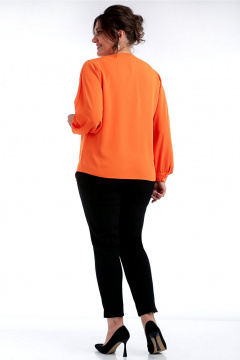 Летняя нарядная блузка с круглый горловиной и пуговицами Таир-Гранд 62438 апельсиновый - фото 4
