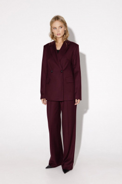 Костюм 2-ка приталенный из вискозы для делового образа PiRS 5030 бургунди - фото 5