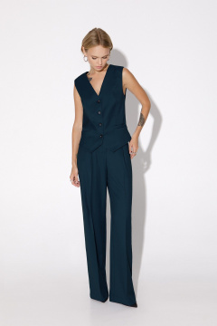 Костюм-тройка прямой из вискозы для делового стиля PiRS 5031 темно-синий - фото 3