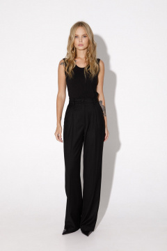 Костюм-тройка с жилетом прямой из вискозы для офиса PiRS 5031 черный - фото 5