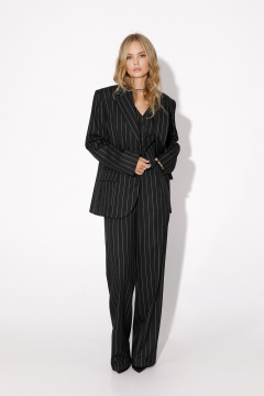 Костюм 2-ка оверсайз жакет и палаццо из вискозы PiRS 5041 черный - фото 1