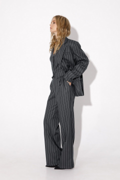 Костюм 3-ка из вискозы и текстиля деловой стиль PiRS 5042 графит - фото 2