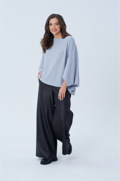 Блуза оверсайз с вырезом лодочка и спущенными плечами AXXA 142 А - фото 4