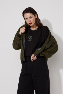 Футболка укороченная с минималистичной печатью MG Wear 2195 черный - фото 4