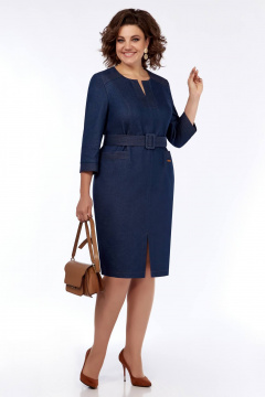 Джинсовое платье casual с карманами и разрезом БагираАнТа 974 - фото 1