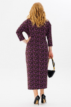 Удлиненное платье из трикотажа с карманами и разрезом Michel chic 2145/1 фиолет_черный_коричневый - фото 5