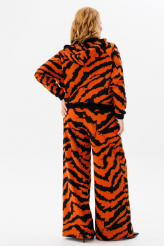 Костюм брюки и джемпер из трикотажа с капюшоном Michel chic 1387 черный_терракот - фото 5