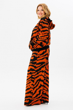 Костюм брюки и джемпер из трикотажа с капюшоном Michel chic 1387 черный_терракот - фото 4