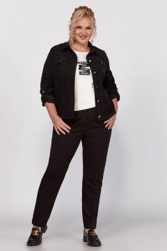 Жакет свободного кроя из вельвета с декоративными пуговицами Algranda А4013 - фото 1