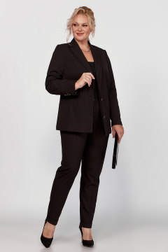 Классический костюм из полосчатого текстиля с брюками и жакетом Новелла Шарм А4020 - фото 1