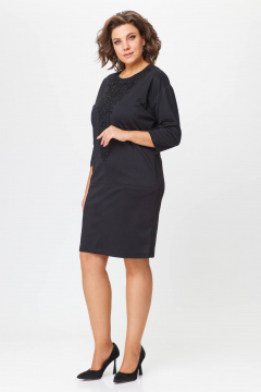 Платье из трикотажа с рукавом 3/4, кружево, краткое Solomeya Lux 202 черный - фото 5