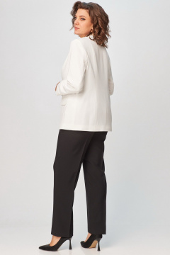 Жакет удлиненный из текстильной ткани с классическим кроем БелЭльСтиль 203-2_78_22 молочный - фото 4