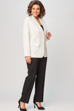 Жакет удлиненный из текстильной ткани с классическим кроем БелЭльСтиль 203-2_78_22 молочный - фото 3