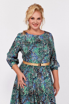 Платье-миди с расклешенной юбкой в мультиколор Swallow 778.1 - фото 5