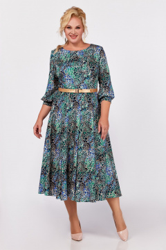 Платье-миди с расклешенной юбкой в мультиколор Swallow 778.1 - фото 3