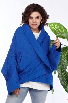 Демисезонная куртка оверсайз синяя для casual образа Anastasia 1147 индиго - фото 4