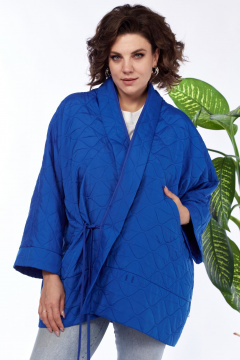 Демисезонная куртка оверсайз синяя для casual образа Anastasia 1147 индиго - фото 2