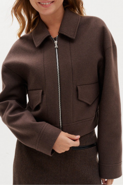 Жакет короткий из драп с застежкой на молнию C. of PAPAYA NEW Р1615 - фото 3