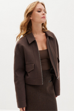 Жакет короткий из драп с застежкой на молнию C. of PAPAYA NEW Р1615 - фото 1