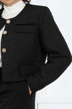 Комплект костюм тройка: жакет, юбка и блузка Ninele 7468 черный - фото 5