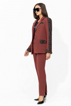 Костюм женский брючный деловой из текстиля plus size Gold Style 2665 - фото 2