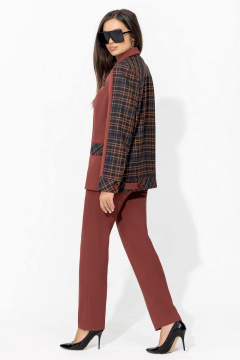 Костюм женский брючный деловой из текстиля plus size Gold Style 2665 - фото 5