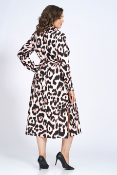 Платье приталенное с разрезом и поясом из текстиля Alani Collection 2195 - фото 3