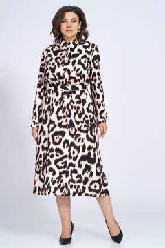 Платье приталенное с разрезом и поясом из текстиля Alani Collection 2195 - фото 2