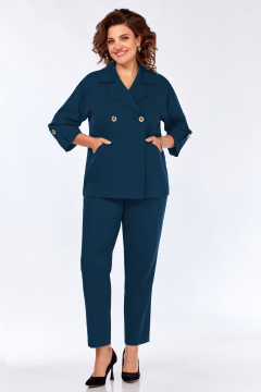Демисезонный костюм из текстиля с диагональными карманами Matini 1.1764 бирюза - фото 1