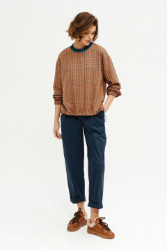 Брюки из эластичного хлопка синий для демисаона Noche mio 4.564 - фото 1