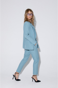 Костюм-двойка из жакета и брюк с высокой посадкой PiRS 5048 бирюзовый - фото 4
