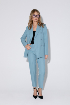 Костюм-двойка из жакета и брюк с высокой посадкой PiRS 5048 бирюзовый - фото 3